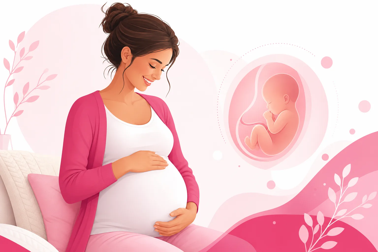Illustration femme enceinte calendrier grossesse