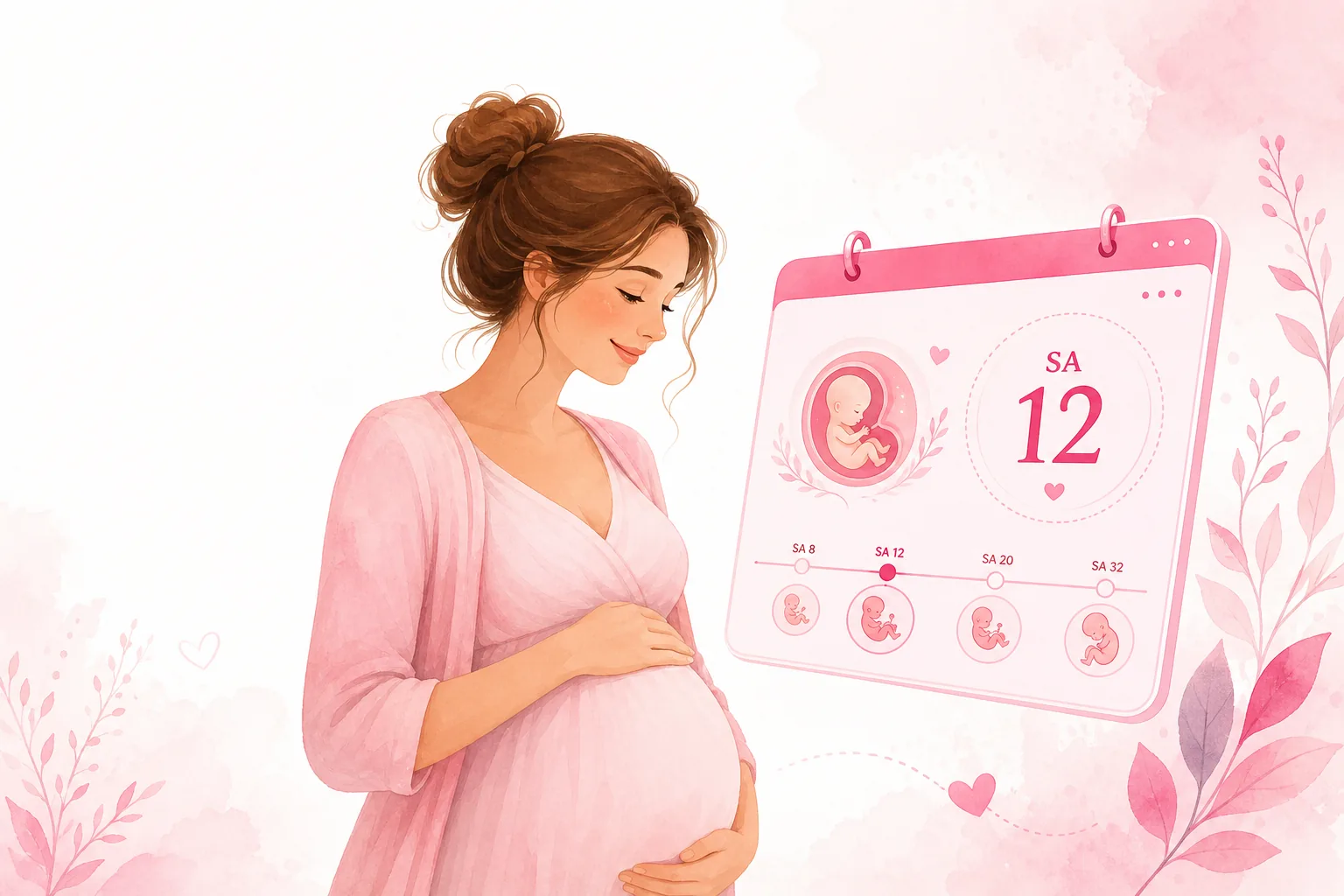 Illustration calcul des semaines de grossesse SA et SG